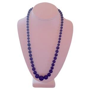 Vintage Necklace 60s Art Deco Blue Beaded PAT 537985 Bead